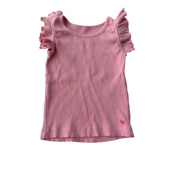 Pink Chicken Girls Pink Ruffle Sleeve Ribbed Tank Top Size 3Y - Picture 1 of 3